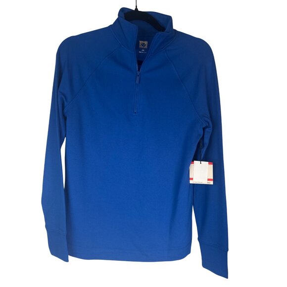 NWT Anne Klein XS Blue Pullover Half-Zip Top - Picture 1 of 12